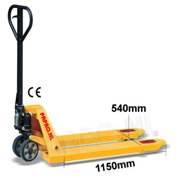 Palletwagen 2500 kg 1150mm L / Slijtvaste wielen-poly/dubbel poly